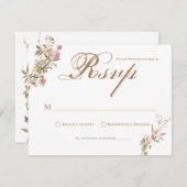 Elegant Waterverf Crest Monogram Respons RSVP (Voorkant / Achterkant)
