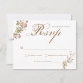 Elegant Waterverf Crest Monogram Respons RSVP Kaartje (Voorkant)