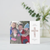 Elegant Waterverf Cross - Fotoserie Kerstmis Briefkaart (Staand voorkant)
