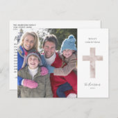 Elegant Waterverf Cross - Fotoserie Kerstmis Briefkaart (Voorkant / Achterkant)