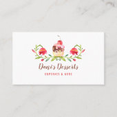 Elegant Waterverf Cupcake Baking Visitekaartje (Voorkant)
