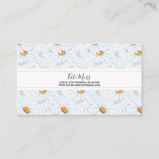 Elegant  Waterverf Daisy Visitekaartje (Voorkant)