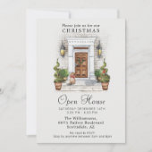 Elegant Waterverf deur kerstopening Kaart (Voorkant)