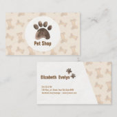 Elegant waterverf dierenwinkel met botten en visitekaartje (Voorkant / Achterkant)