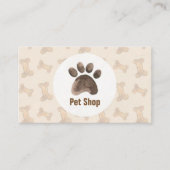 Elegant waterverf dierenwinkel met botten en visitekaartje (Voorkant)