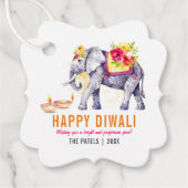 Elegant Waterverf Diwali Festival Bedankjes Labels (Voorkant)