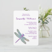 Elegant Waterverf Dragonfly Baby shower Kaart (Staand voorkant)