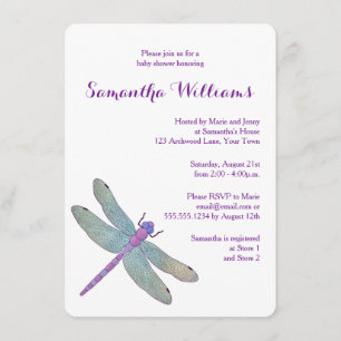 Elegant Waterverf Dragonfly Baby shower Kaart