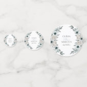 Elegant Waterverf Dusty Blue Botanical Confetti (Voorkanten)