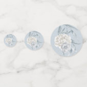 Elegant Waterverf Dusty Blue Botanical Confetti (Achterkanten)