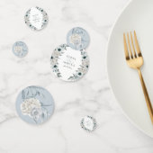 Elegant Waterverf Dusty Blue Botanical Confetti (Groep)