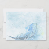 Elegant Waterverf Dusty Blue Classy Navy Wedding Kaart (Achterkant)