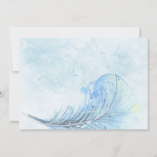 Elegant Waterverf Dusty Blue Classy Navy Wedding Kaart (Achterkant)