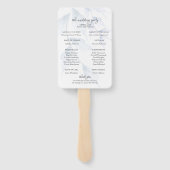 Elegant Waterverf Dusty Blue Floral Programme Handwaaier (Achterkant)