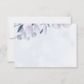 Elegant Waterverf Dusty Blue Floral Wedding RSVP Kaartje (Achterkant)