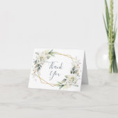 Elegant Waterverf Dusty Blue Foliage Hartelijk dan Bedankkaart (Voorkant)