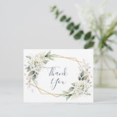Elegant Waterverf Dusty Blue Foliage Hartelijk dan Briefkaart (Staand voorkant)
