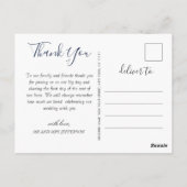 Elegant Waterverf Dusty Blue Foliage Hartelijk dan Briefkaart (Achterkant)