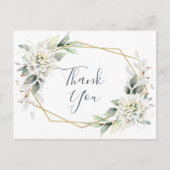 Elegant Waterverf Dusty Blue Foliage Hartelijk dan Briefkaart (Voorkant)