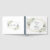 Elegant Waterverf Dusty Blue Foliage Wedding Gastenboek (Volledig)