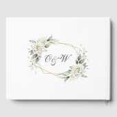 Elegant Waterverf Dusty Blue Foliage Wedding Gastenboek (Achterkant)