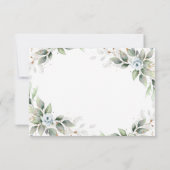 Elegant Waterverf Dusty Blue Foliage Wedding RSVP Kaartje (Achterkant)