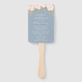 Elegant Waterverf Dusty Blue Wedding Programme Handwaaier