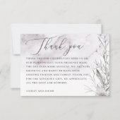 Elegant waterverf dusty paarse florale bruiloft bedankkaart (Voorkant)