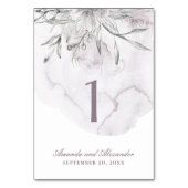 Elegant waterverf dusty paarse florale bruiloft kaart (Voorkant)