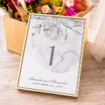 Elegant waterverf dusty paarse florale bruiloft kaart<br><div class="desc">Elegante waterverf bloemenbruiloft tafel nummer in pastel stoffige paarse,  bleke lavendel kleuren. Neem contact met me op als je nog meer objecten nodig hebt.</div>