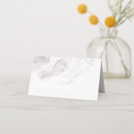 Elegant waterverf dusty paarse florale bruiloft plaatskaartje (Achterkant)