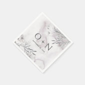 Elegant waterverf dusty paarse florale bruiloft servet (Hoek)