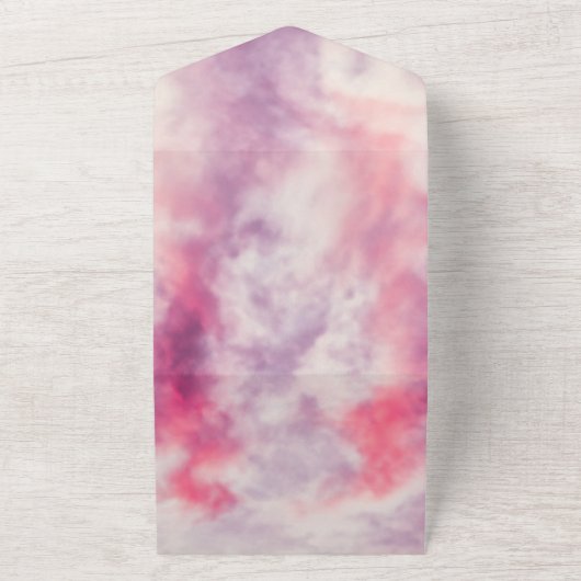 Elegant Waterverf dusty roos roze chic Wedding Al All In One Uitnodiging (Buitenkant)