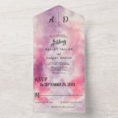 Elegant Waterverf dusty roos roze chic Wedding Al All In One Uitnodiging (Binnen)