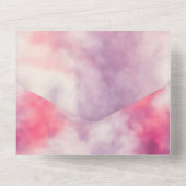 Elegant Waterverf dusty roos roze chic Wedding Al All In One Uitnodiging (Achterkant)