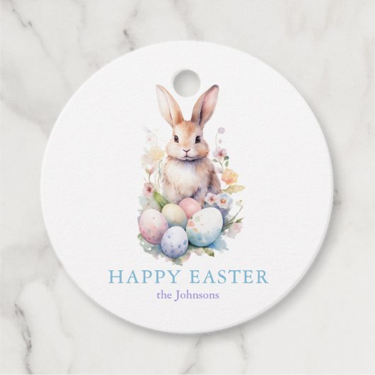 Elegant Waterverf Eieren Easter BRUNCH Bedankjes Labels (Voorkant)