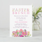 Elegant Waterverf Eieren Easter BRUNCH Kaart (Staand voorkant)