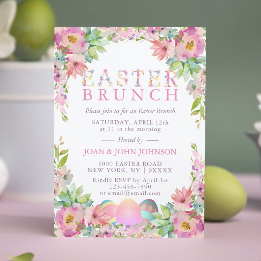 Elegant Waterverf Eieren Easter BRUNCH Kaart