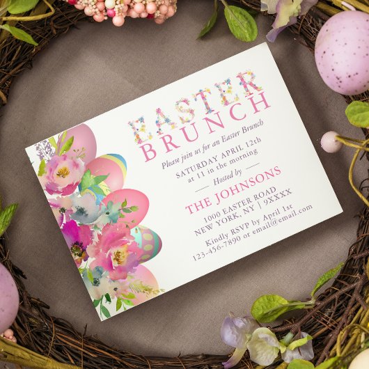 Elegant Waterverf Eieren Easter BRUNCH Kaart