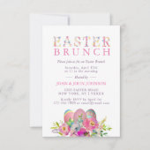 Elegant Waterverf Eieren Easter BRUNCH Kaart (Voorkant)