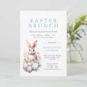 Elegant Waterverf Eieren Easter BRUNCH Kaart (Staand voorkant)