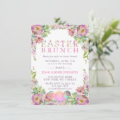 Elegant Waterverf Eieren Easter BRUNCH Kaart (Staand voorkant)