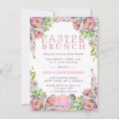 Elegant Waterverf Eieren Easter BRUNCH Kaart (Voorkant)