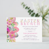 Elegant Waterverf Eieren Easter BRUNCH Kaart (Staand voorkant)