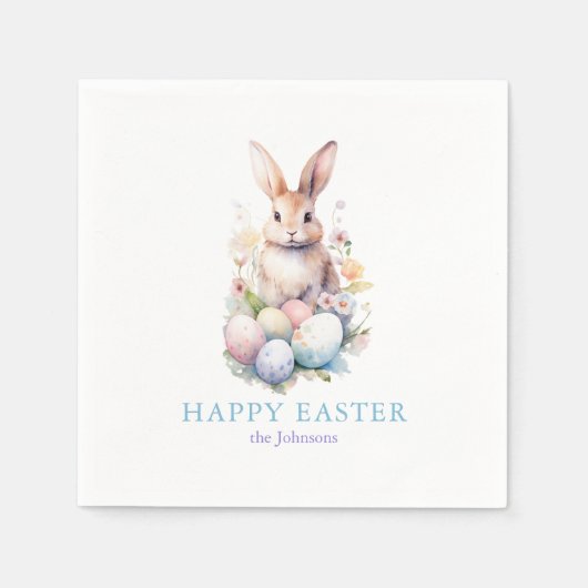 Elegant Waterverf Eieren Easter BRUNCH Servet (Voorkant)