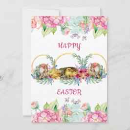 Elegant Waterverf Eieren paashap Feestdagenkaart