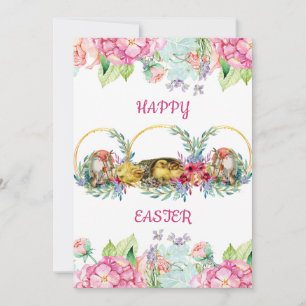 Elegant Waterverf Eieren paashap Feestdagenkaart