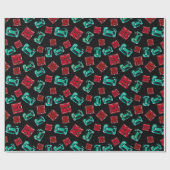 Elegant Waterverf Emerald Ruby Pareltjes Patroon Cadeaupapier (Vlak)