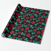 Elegant Waterverf Emerald Ruby Pareltjes Patroon Cadeaupapier (Uitgerold)