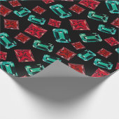 Elegant Waterverf Emerald Ruby Pareltjes Patroon Cadeaupapier (Hoek)